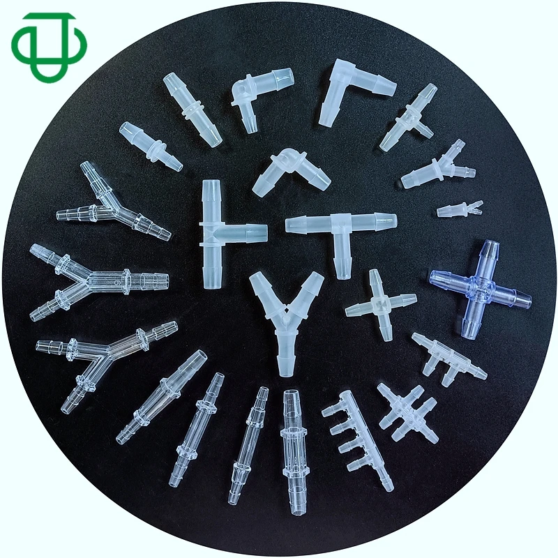 6-4-6mm T Shape 3 Way Pipe Joint Tube Fitting Plastic Medical Hose Barbed Tee Reducing Tube Connector