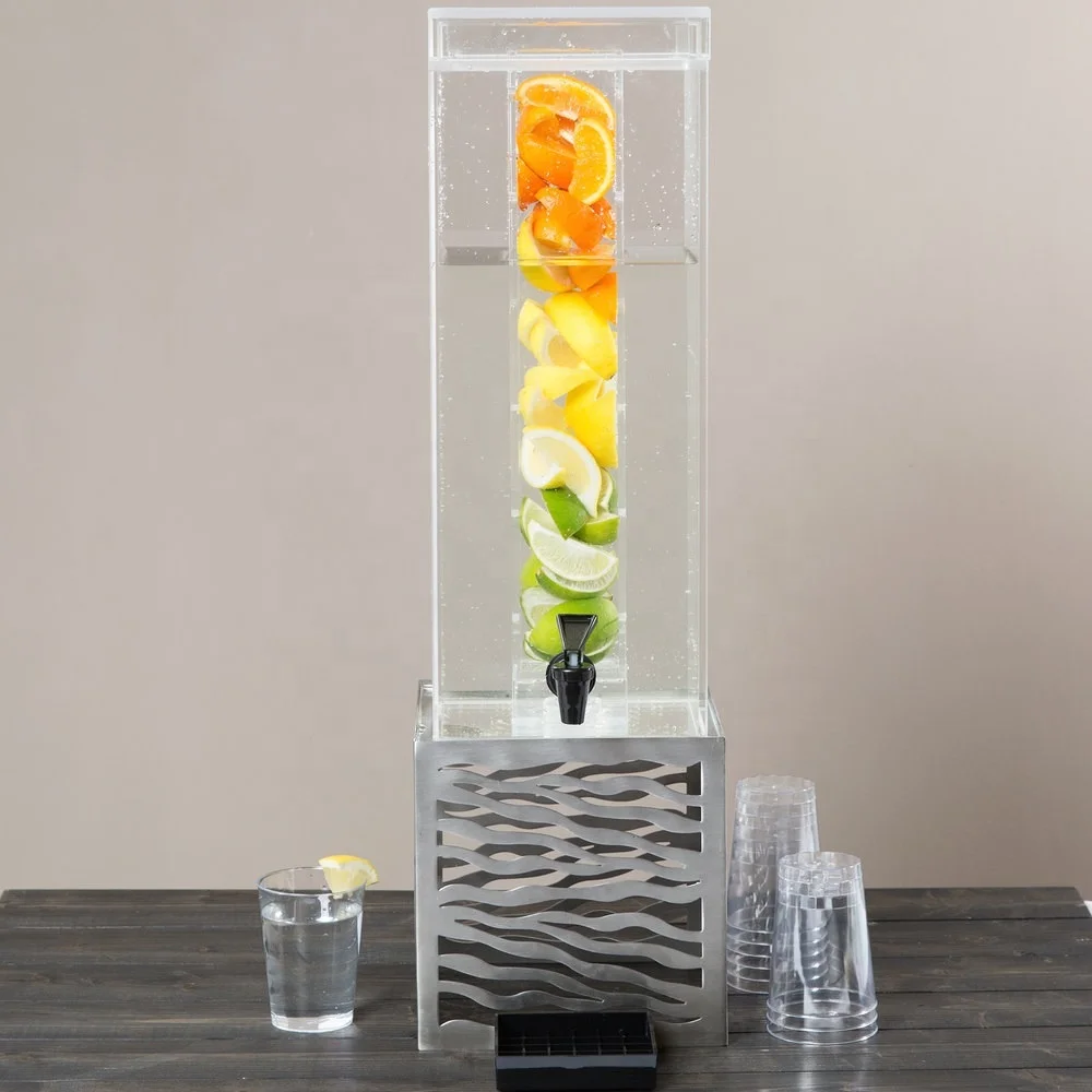 Modern Acrylic 3 Gallon Juice Dispenser with Steel Base