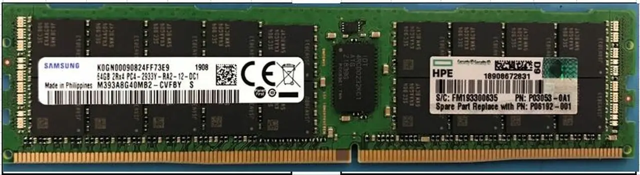 P00930-B21 HPE 64GB двойной ряд x4 DDR4-2933 CAS-21-21-21 зарегистрированной смарт-карты