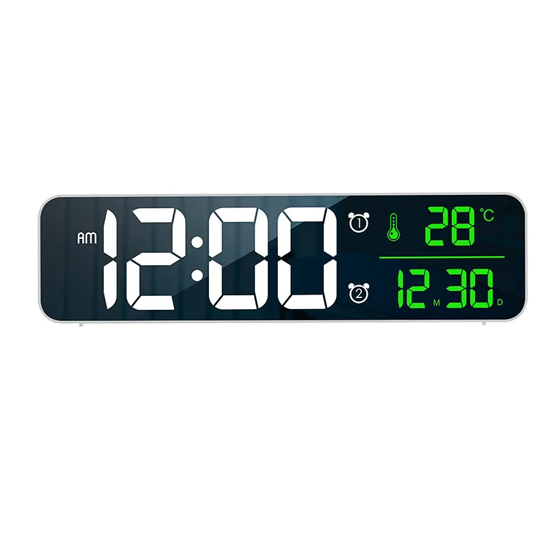 Large Screen LED Digital Music Alarm Clock Creative Desktop Electronic Wall Clock Intelligent Simple Mirror Desk Table Clocks