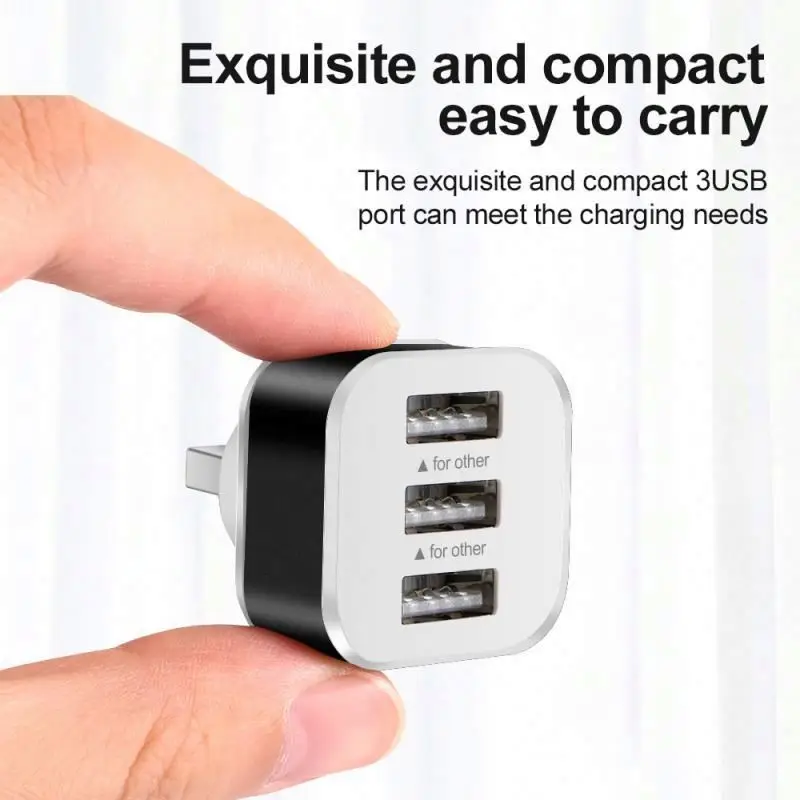 Концентратор USB 2 0 для быстрой зарядки 3 порта мобильных телефонов планшетов клавиатуры мышей зарядных устройств настенный адаптер USB-разветвитель со светодиодным