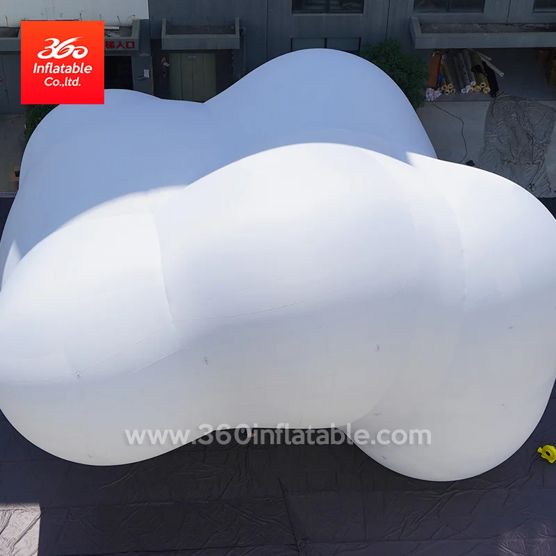 Outdoor custom design Giant mascot advertising inflatable mascot white cloud with Led light for event decorations