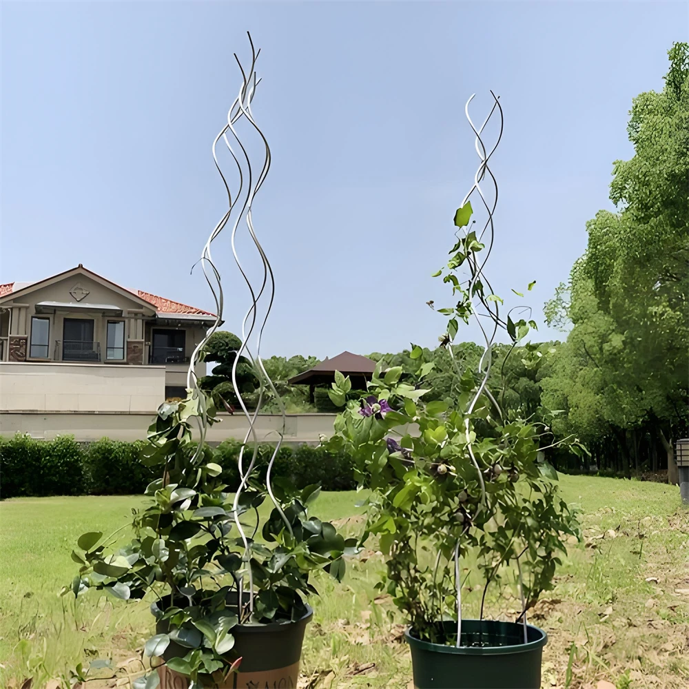 Anti-rust plastic coating Garden Plant Support stem tomato spiral rod