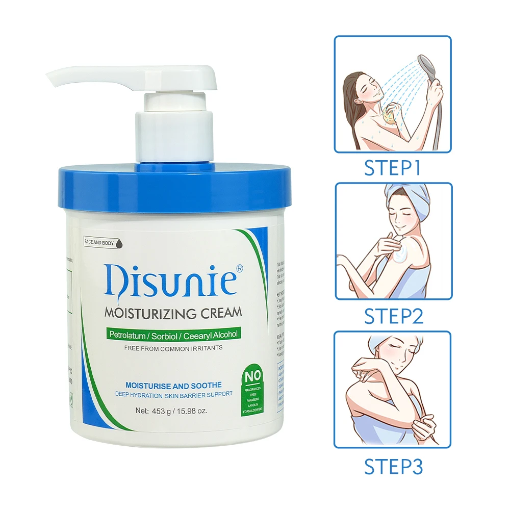 Disunie High Quality 453g Moisturizing Cream Moisturizer Dry Skin Sensitive Skin Care Brightening Body Lotion