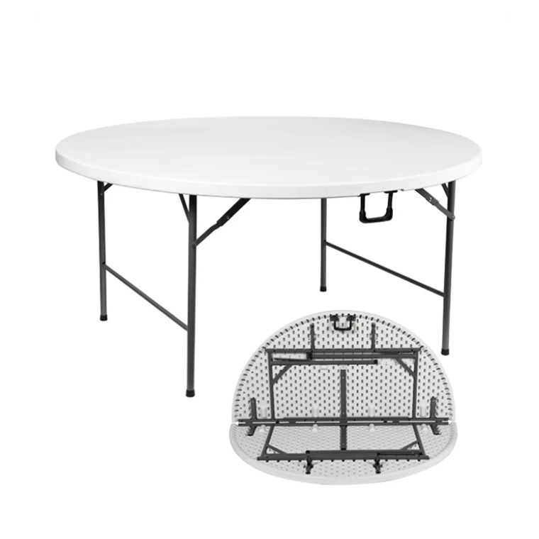 Wholesale 5ft 10 People Wedding Party Outdoor Banquet White Folding Plastic Tables Round 60inch