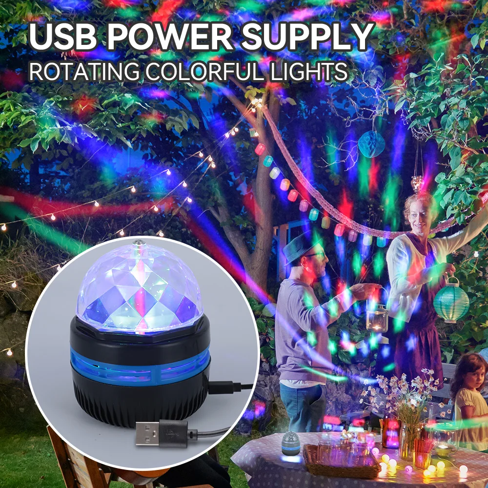 New design 360 Rotation RGB Led Crystal Star Sky& Magic Ball Light 3w Colorful Lamp Rotating indoor bedroom night Lighting