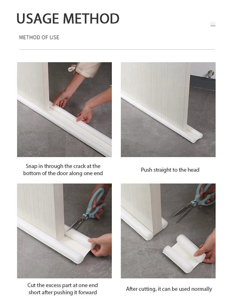 Manufacturer Supply Reduce Noise Flexible Dust Stop Door Seal Door Bottom Sealing Strip Guard For Home
