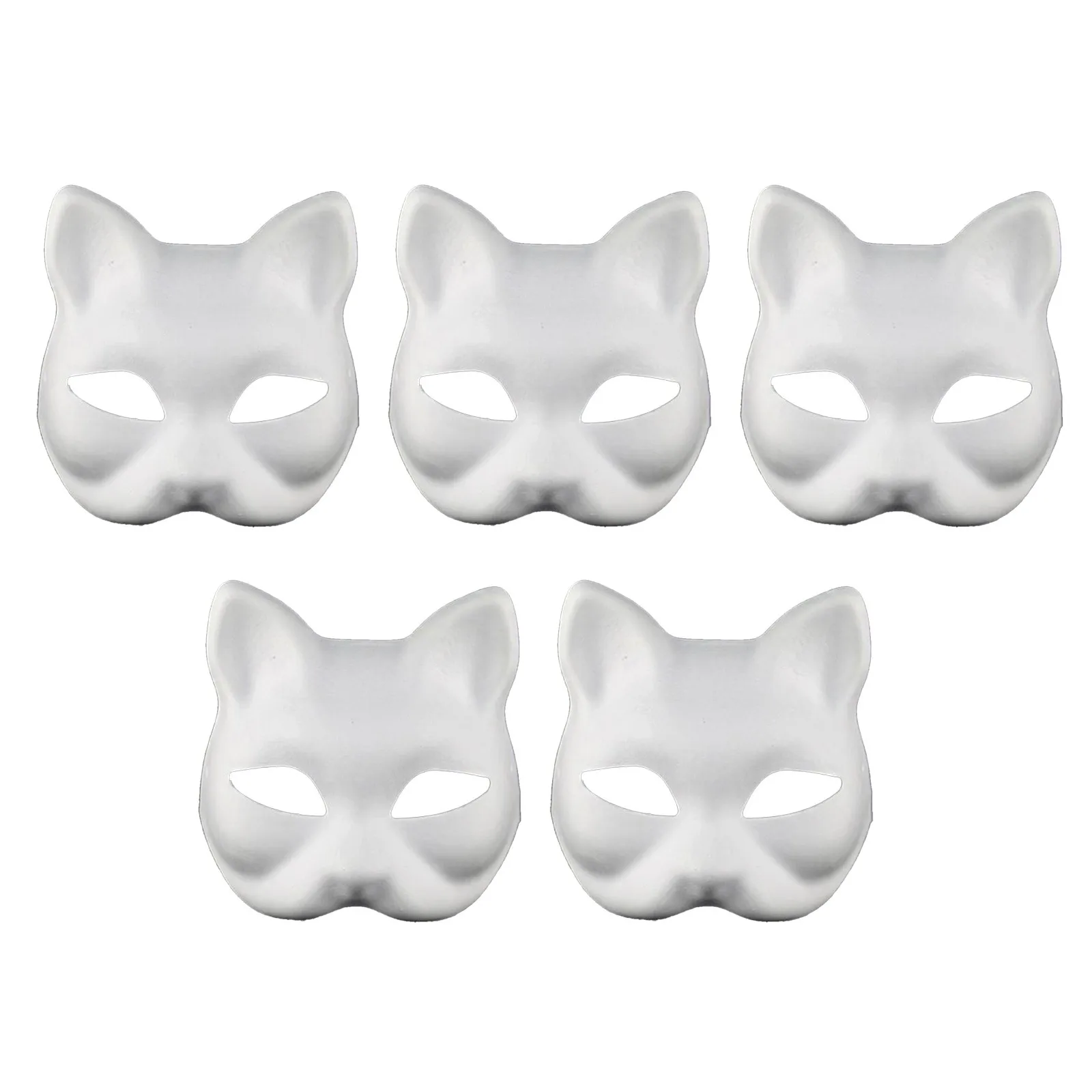 2024 Paper Blank Mask Half Face Hand-painted Cat Fox Mask Anime Demon Slayer Masquerade Halloween Festival Cosplay Prop