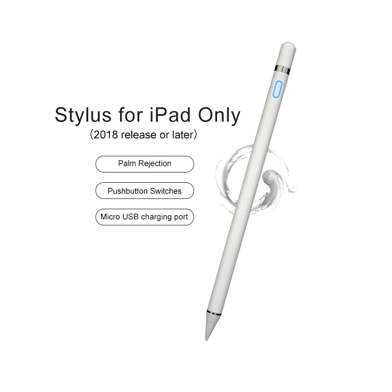 European  hot sell new fashion customized  white colour metal alloy active stylus pen for touch screen for apples pencil