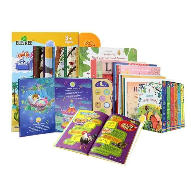 custom  cloth coloring board hardcover sound softcover decorative pop up montessori busy children book printing with box