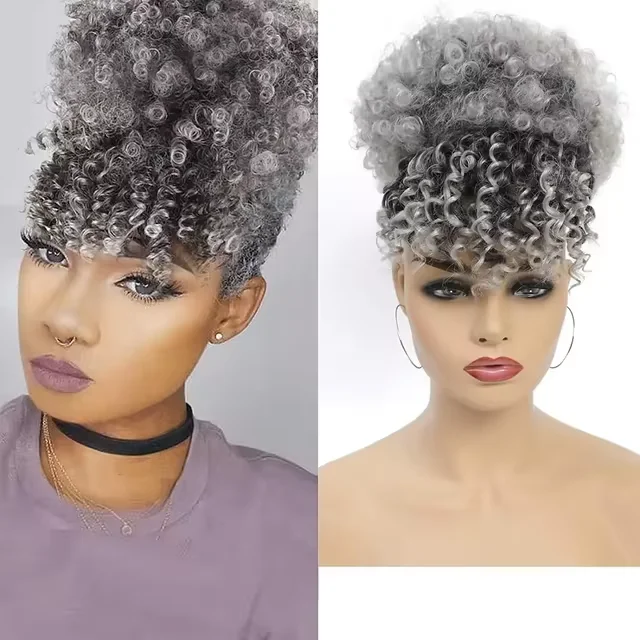 Short Kinky Curly Headband Wigs for Women Afro Curls Wigs Natural Curly Cosplay Wig Synthetic False Hair