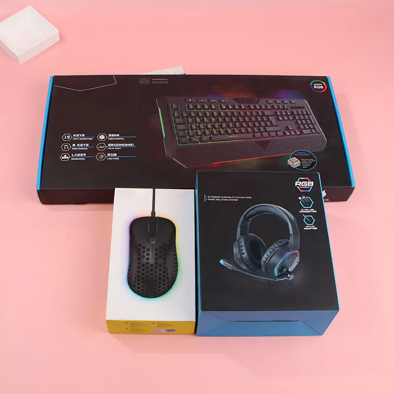 factory price make corrugated paper keyboard package box custom print logo mouse headphone boxes for consumer electronic