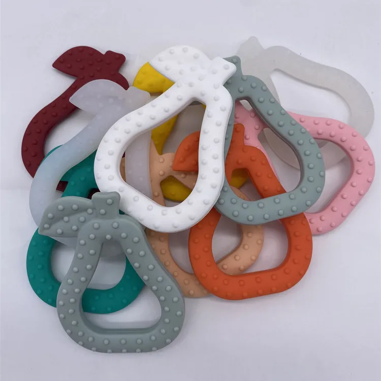 Unisex 0 to 24 Months 2 to 4 Years Old Silicone Pear Toy Baby Teether