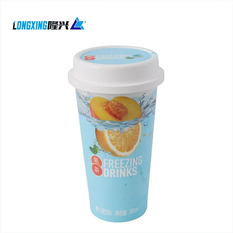 Производитель пищевой IML упаковки изготовленный на заказ логос пластиковые 150g пудинг сыр чашка с ложкой йогурта