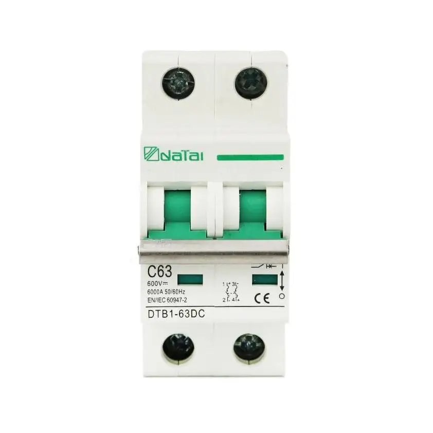 DTB1-63DC 12v-550V 2P 32A 36mm 40 dc circuit breaker for PV system solar power mini circuit breaker