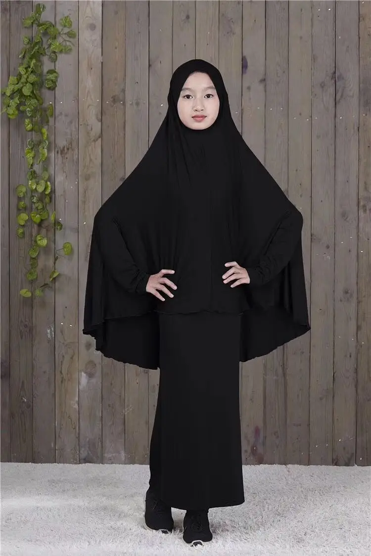 2022 Dubai Hijab Muslim Child Long Abaya Girls Prayer Dress Student Arab Clothes Children Khimar Kids Islamic Clothing Wholesale
