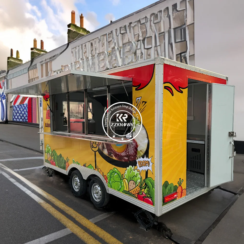 New Recommend Mobile Ice Cream Truck Stainless Steel Custom Mobile Food Truck Food Trailer Coffee Kiosk For Sale