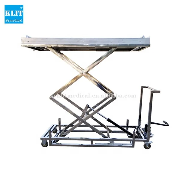 Provide customizable size mortuary coffin trolley lift/Mortuary Scissor Lift/Funeral Body Lifting Corpse Cart