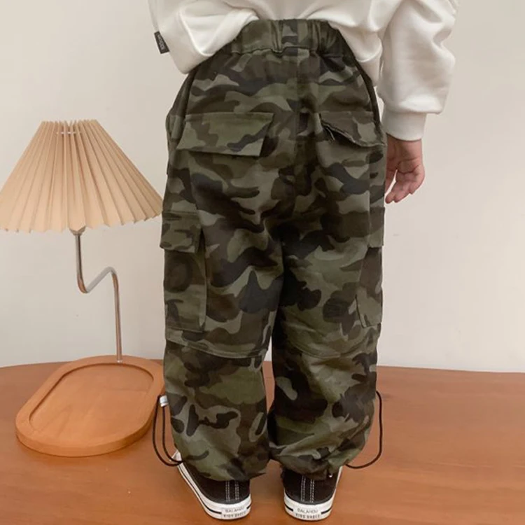 Customized Spring And Autumn Child Clothing 100% Cotton Camouflage Toddler Clothes Kids Boy Cargo Pants