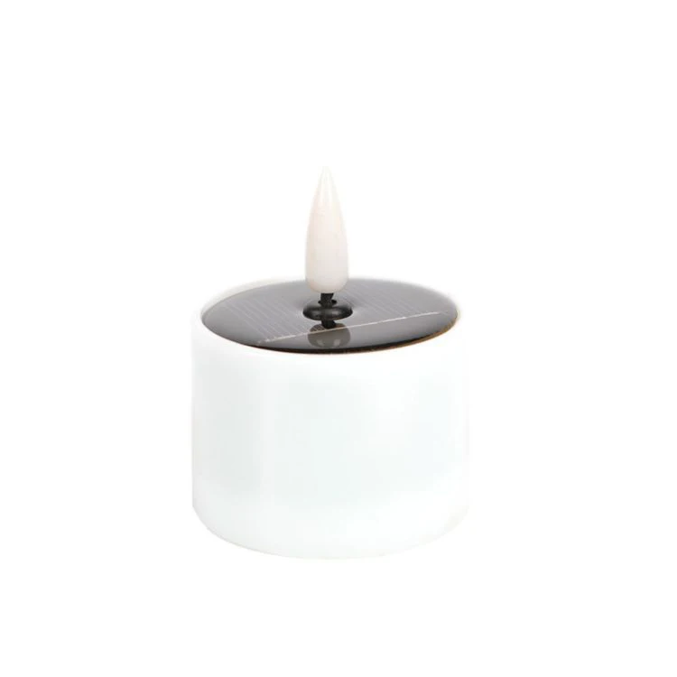LED electronic candle circular candle light outdoor waterproof solar simulation candle light holiday decoration