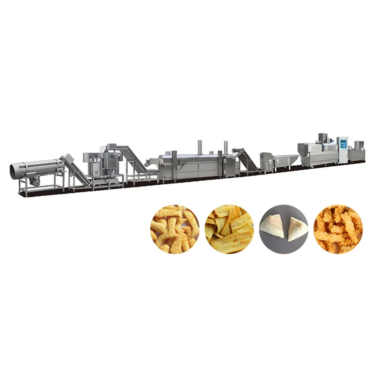 fried food grain crispy rice crust doritos corn chips nachos fryums making machine snack fried snack food production line