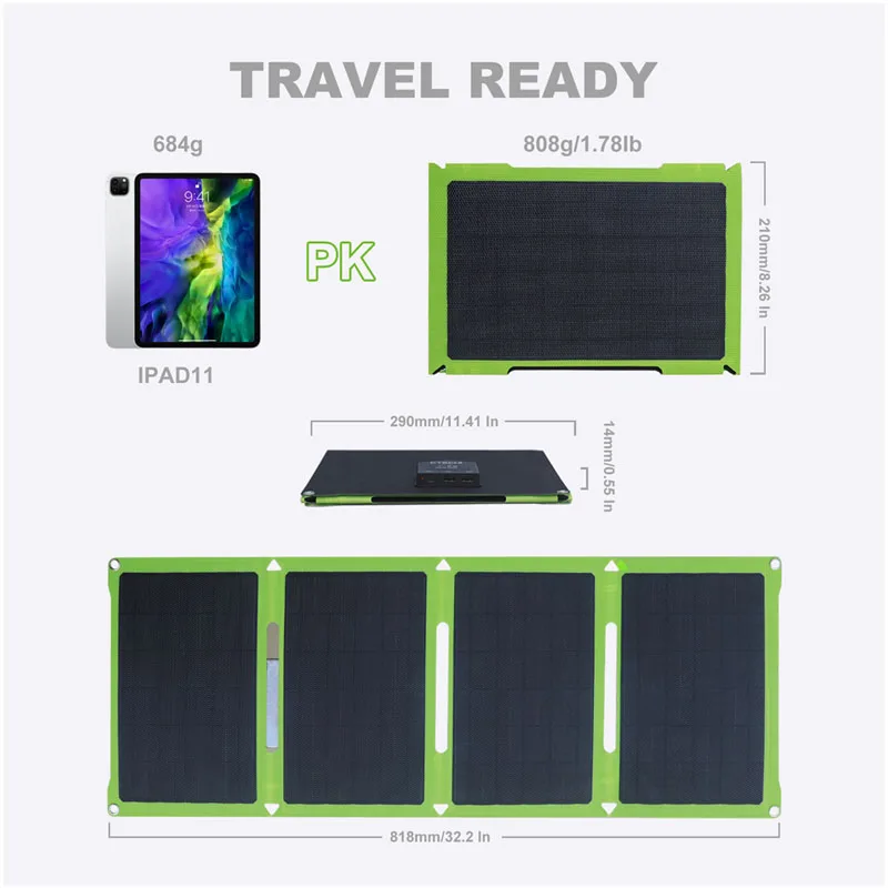 manufacturer vendor mobile lightweight carrying bag outside camper 12v usb type-c etfe solar panel system 30w