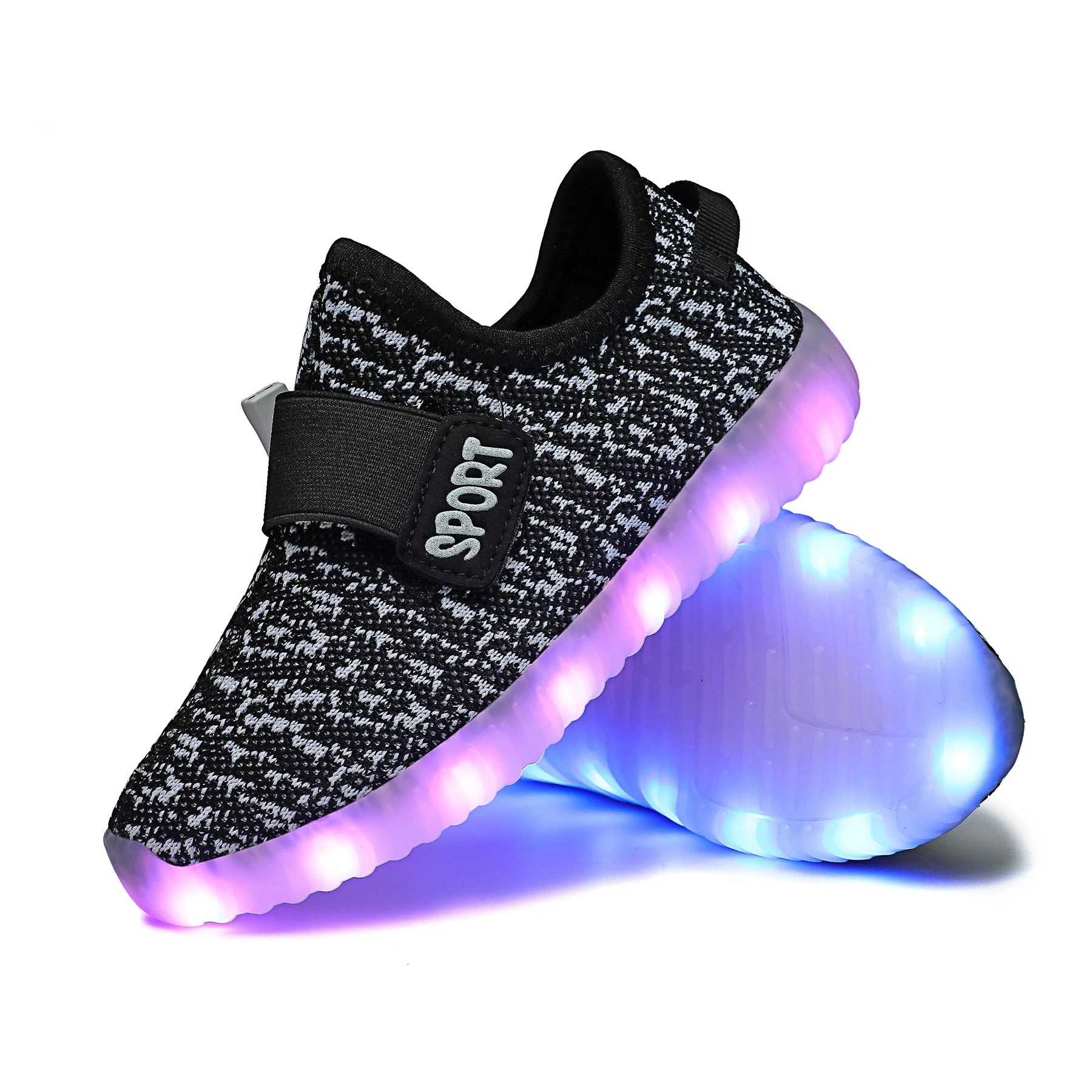 Wholesale Kids Sneakers Children Baby Girls Boys Letter Mesh Led Luminous Sport Light shoes  161
