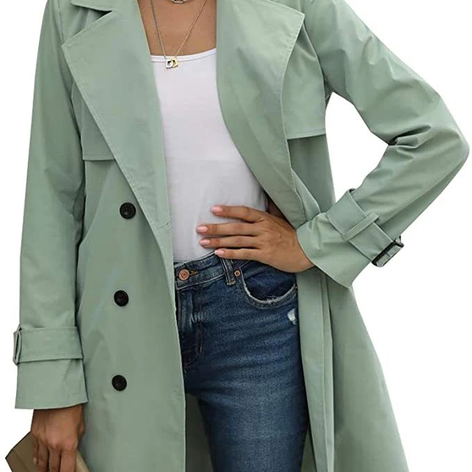 Весенне-осеннее модное тонкое однотонное Женское пальто Everland OEM с индивидуальным логотипом, свободная повседневная верхняя одежда