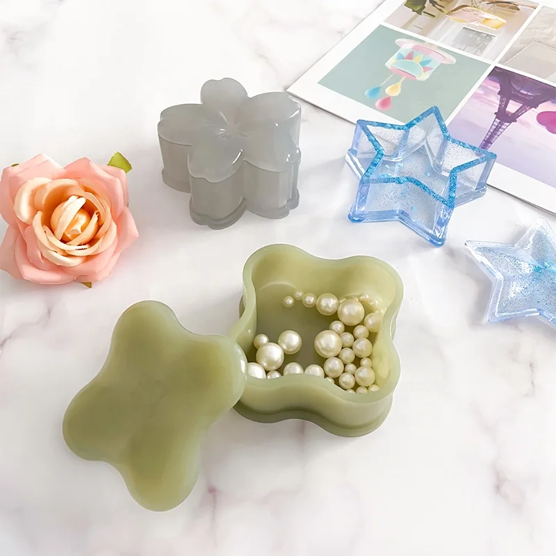 Wholesale Resin Molds Silicone Storage Container Epoxy Casting Molds for Storing Jewelry Earrings  DIY Decorative
