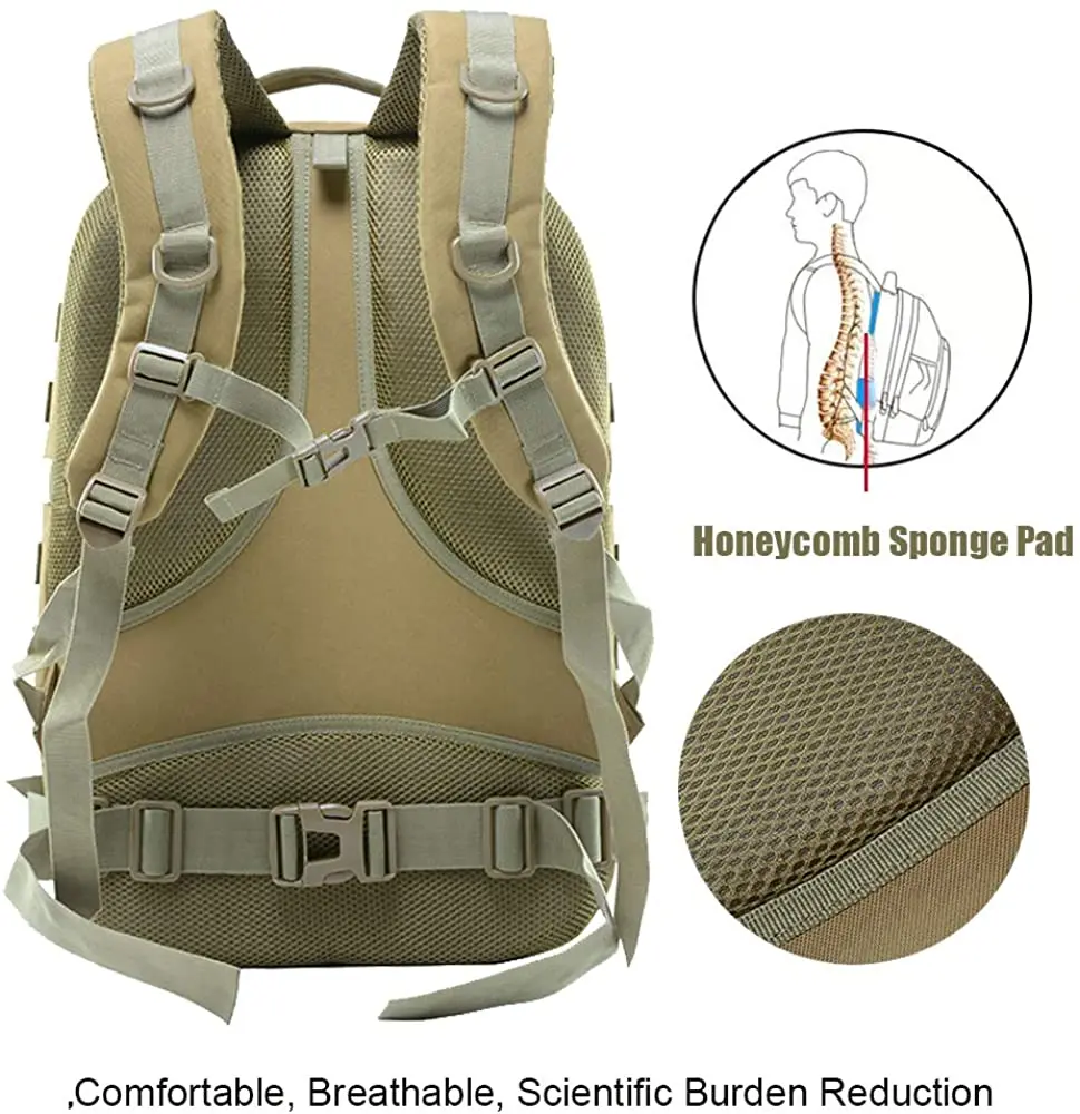 
FREE SAMPLE Tactical Backpack 45L Military Cycling Outdoor Sports Bag Multifunctional Mini Toy Compass backpack 