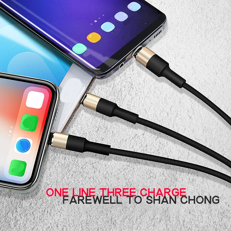  Лидер продаж прочный 3A джинсовый Micro Usb-кабель для зарядки Iphone позолоченный Дата-кабель по низкой