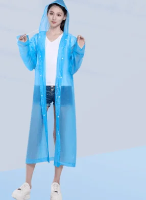factory  direct supply high quality  hot selling Disposable raincoat portable transparent thickened adult plastic raincoat