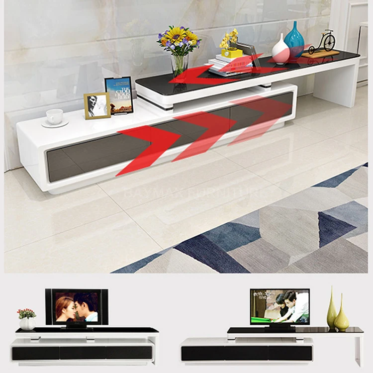 High gloss white storage tv stand cabinet coffee tea table tv units
