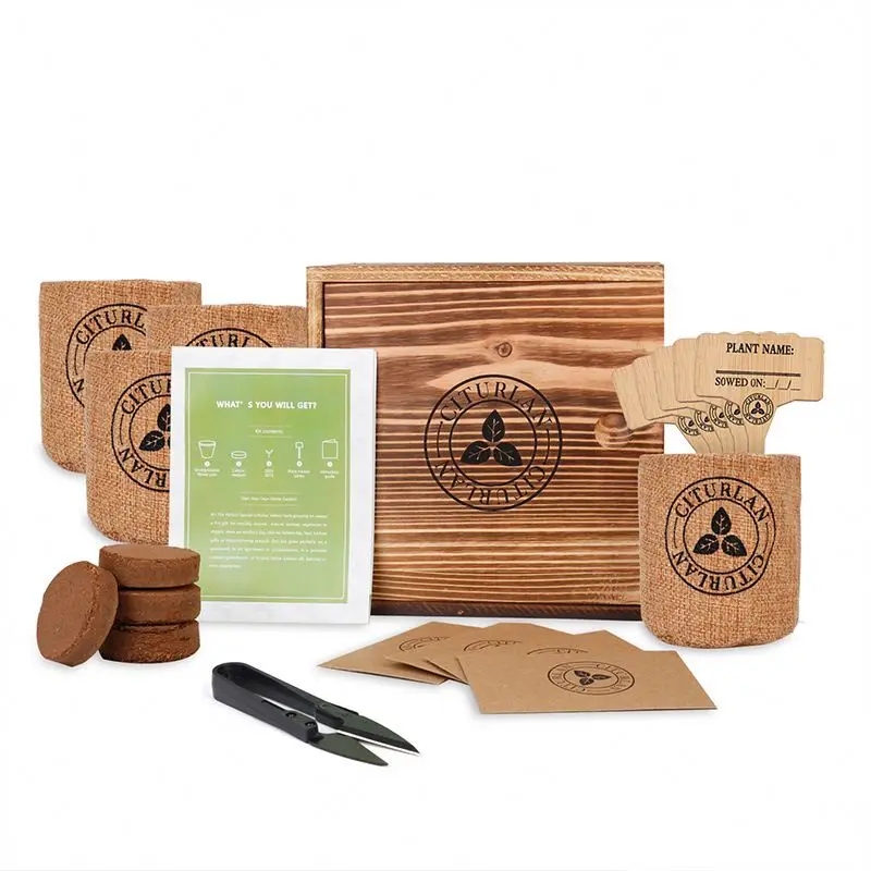 A3132 indoor gardening plant Grow Box flowerpot seed planter seedling mini bonsai garden cloth flower pot growth set