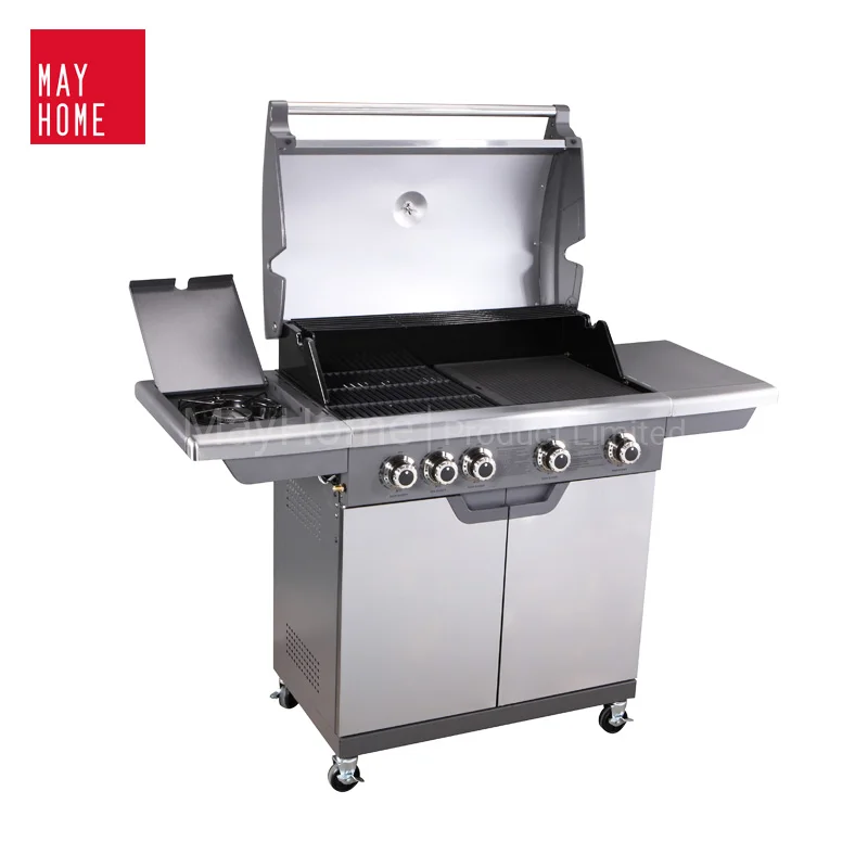Уличная Бездымная Коммерческая Высококачественная пропановая решетка из нержавеющей стали для барбекю, газовая машина для ресторана, барбекю, газовые грили, 4 горелки
