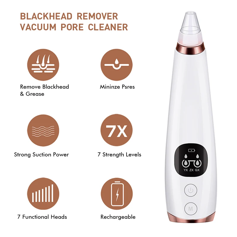 
Blackhead Remover Vacuum Pore Cleaner Face Deep Nose Cleaner T Zone Pore Acne Pimple Removal Vacuum Suction Facial Beauty Clean 