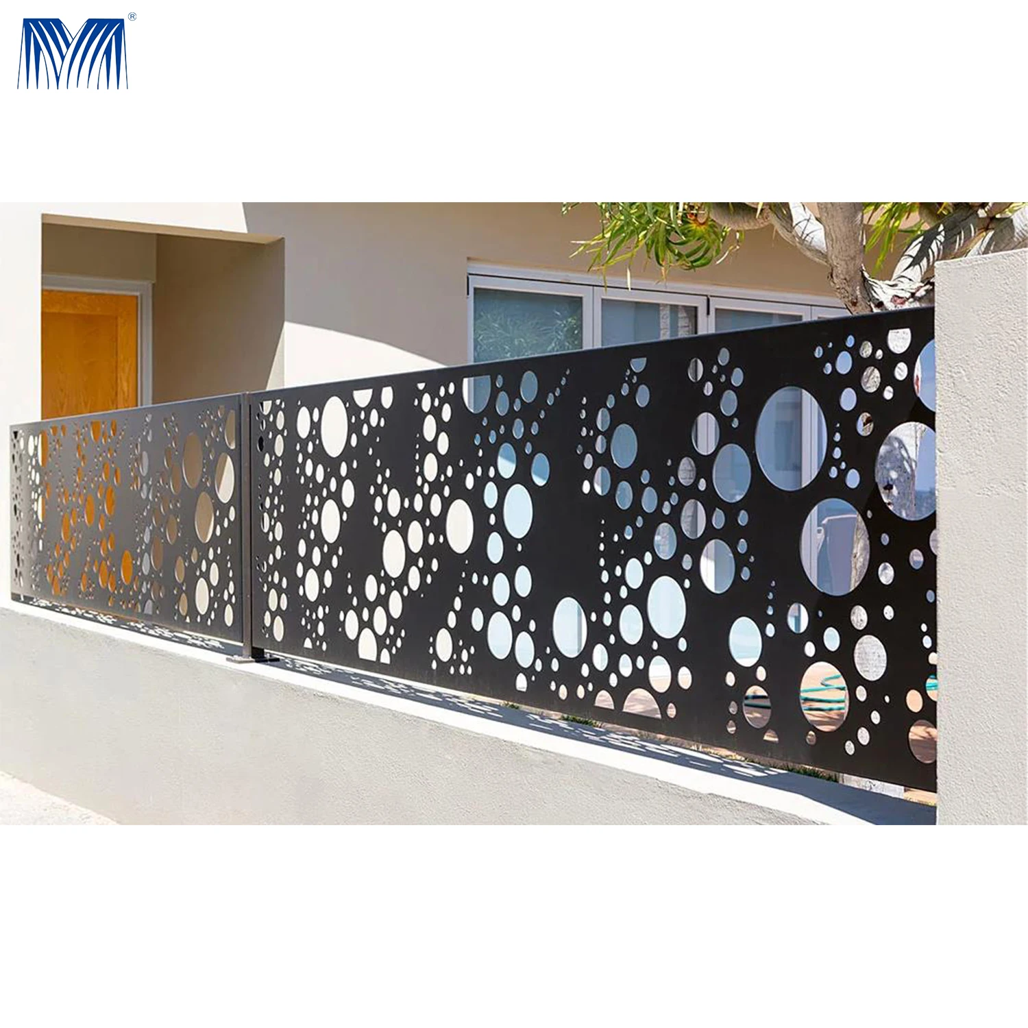 Laser cut metal  outdoor privacy screen garden composite fencing board back yard  3d  panel christmas tree fence