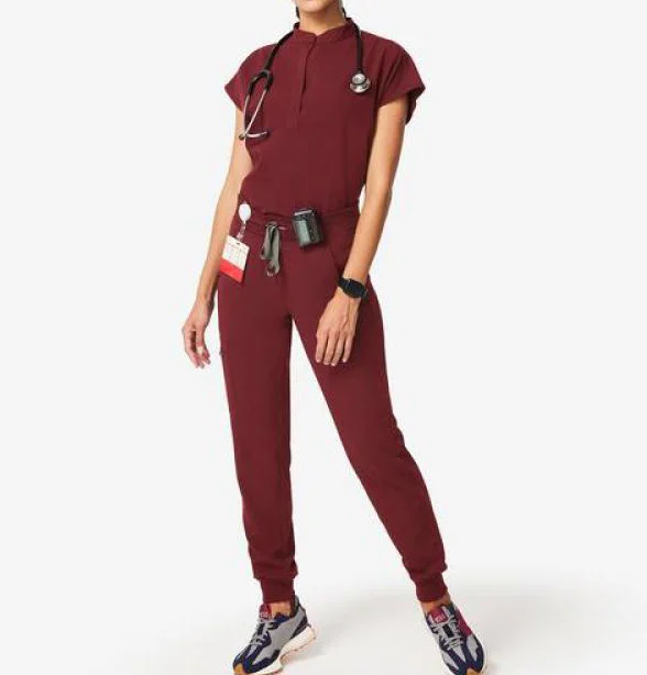 Newly Launch Nursing Scrub Hospital Uniforms Polyester Rayon Spandex Stretchy Fabric Medical Scrubs Set