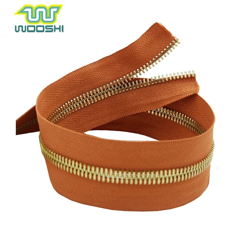 Metal Zipper Eco-friendly Handbag Accessories for Shoulder Bag Gray Metal Zipper for Messenger Bag Grey Copper Free Customized