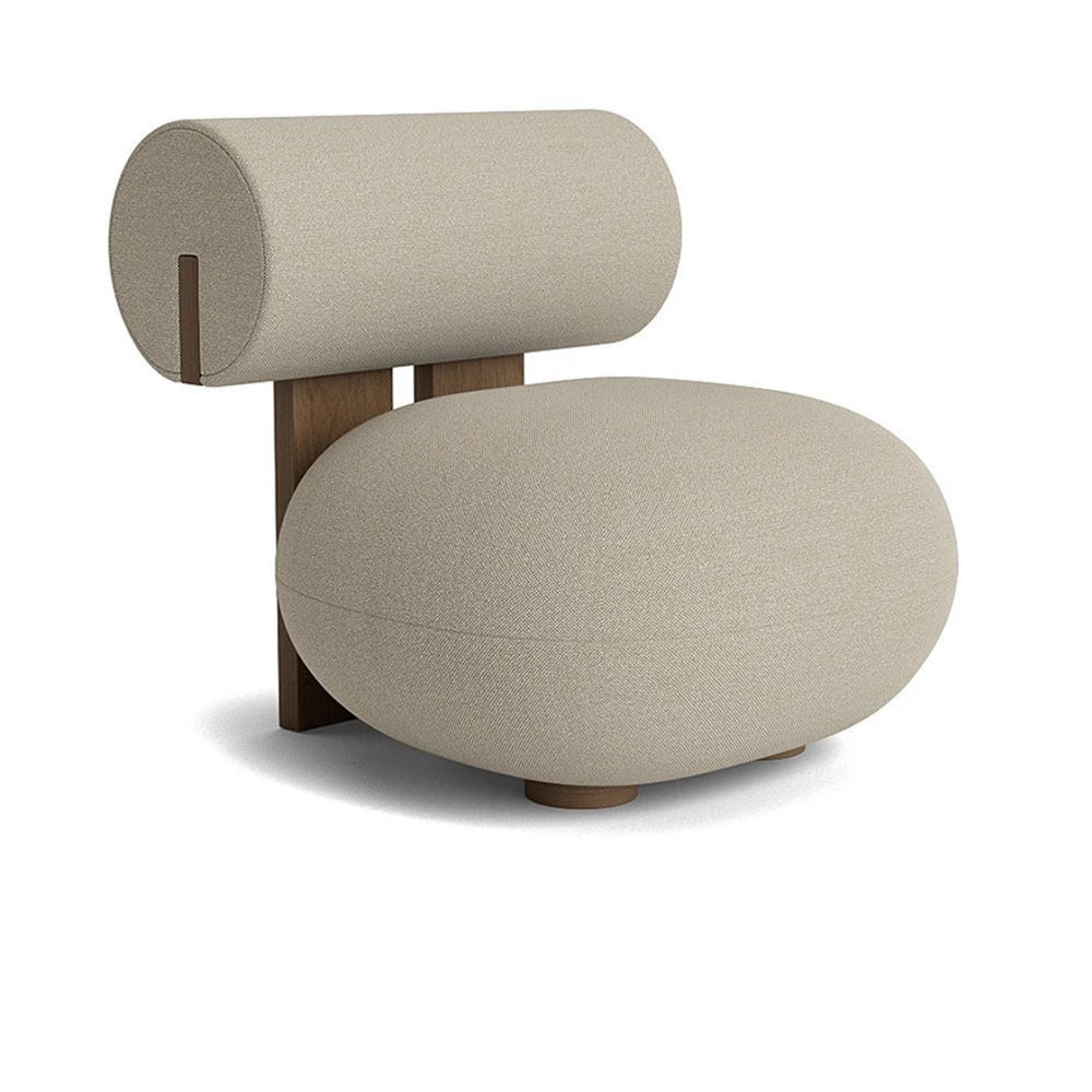 MIDOSO New modern simple high-end solid wood leisure chair living room lazy sofa chair