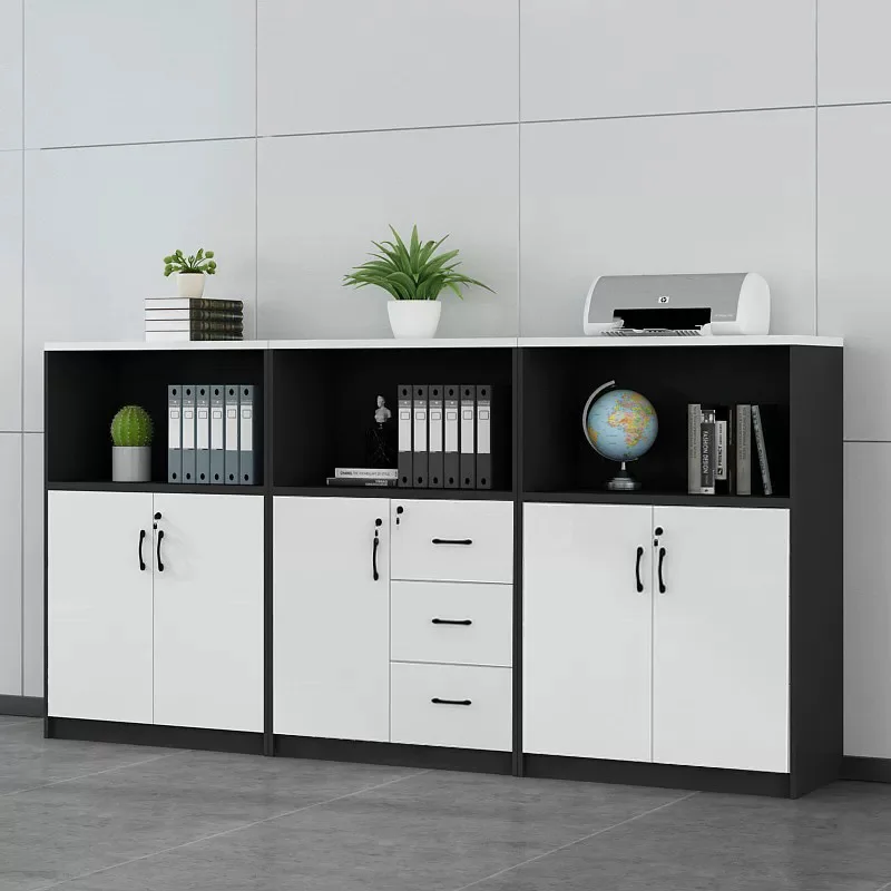Modern Bookshelf Office Bookcase Wooden Bookcase Top File Cabinet High Density File Storage Cabinet Bookcase