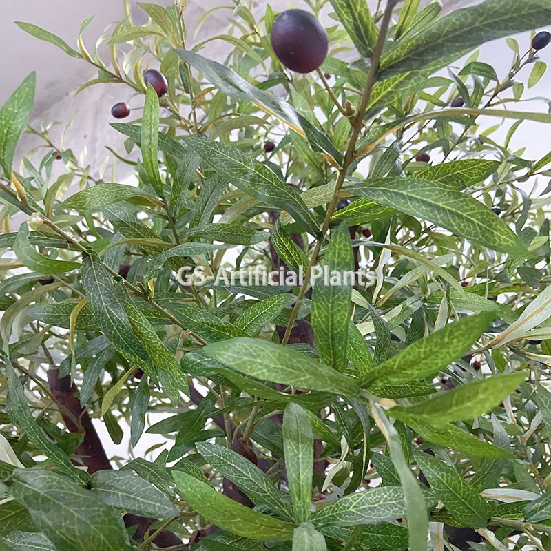 Artificial olive green leaves plant decor in home tree branch simulation plant artificial olive trees