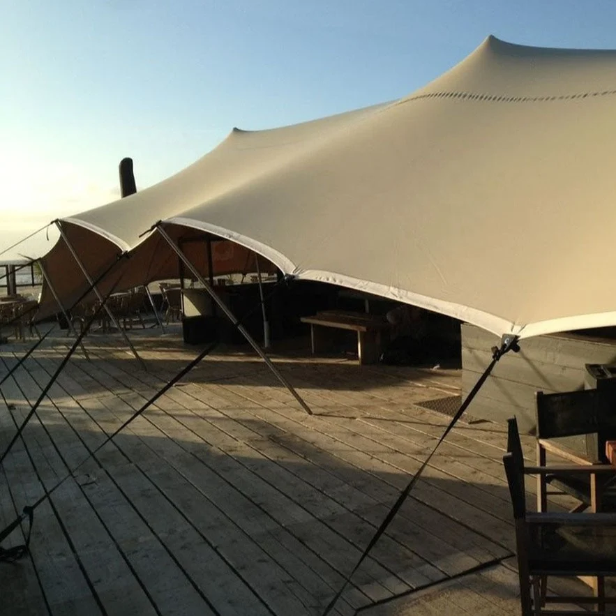 SCOCANOPY Large Retractable Elastic Waterproof Sunshade Stretch Tent Canopy with Pole for Outdoor Event