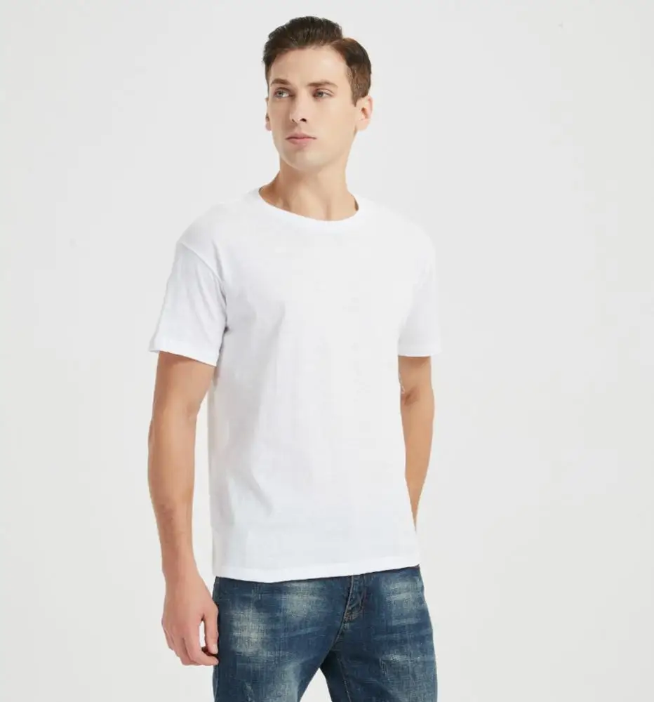 100% Cotton 160 gsm Men Unisex Wholesale OEM Logo Blank Custom plain short sleeve white t shirt T-shirt