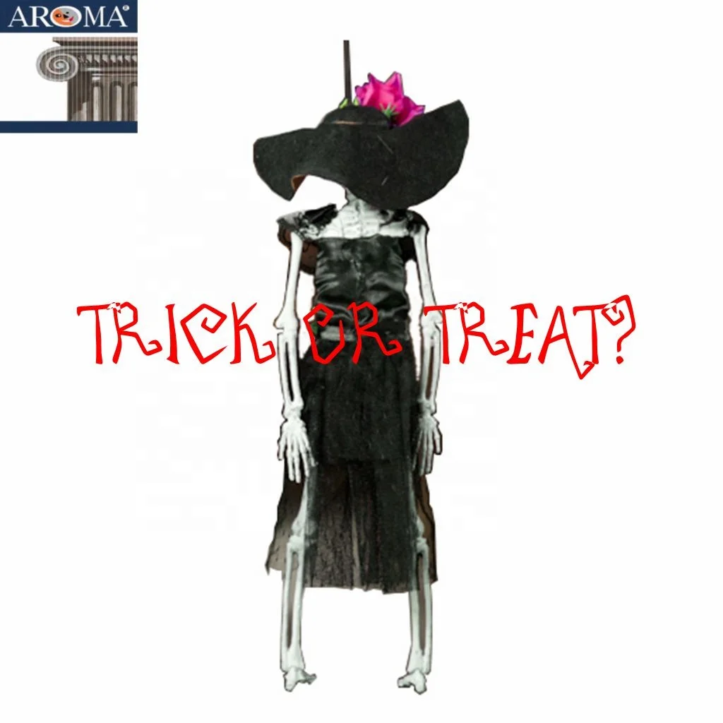 Halloween Death Day Decor Female Skeleton Ghost in Skirt Haunted House Party Hanging Plastic Props ARW17-2 MODEL