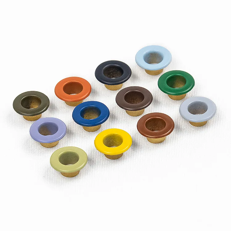 Garment accessories 5mm 8mm Custom shoe ring Iron brass selling colorful grommets metal eyelets for garment shoe bags clothing