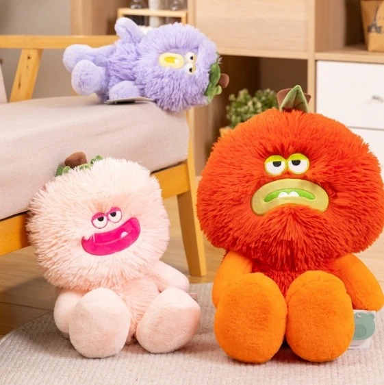 Long hair fruit plush doll cute laughing vegetable doll child comfort doll