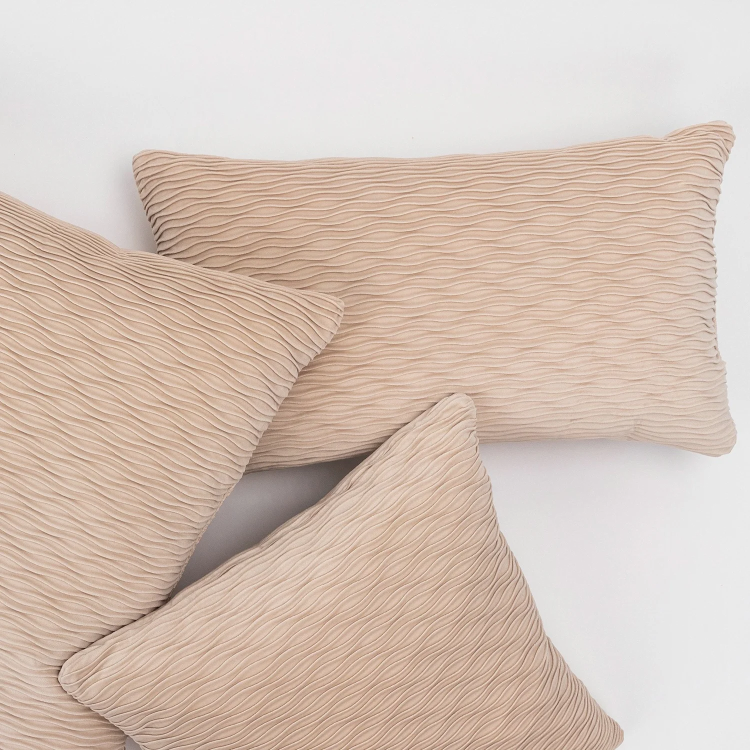 Outdoor Sofa Living Room Pinch Pleat Rectangle Striped Lumbar Crinkle Luxury wrinkle Toss Decoration Cushion