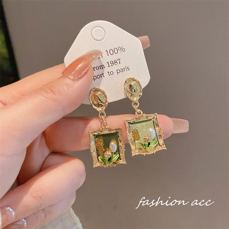 2024 Trendy Plating Sterling 925 Silver & 18K Gold Earrings Trendy Wedding & Party Jewelry with Pearl Inlay