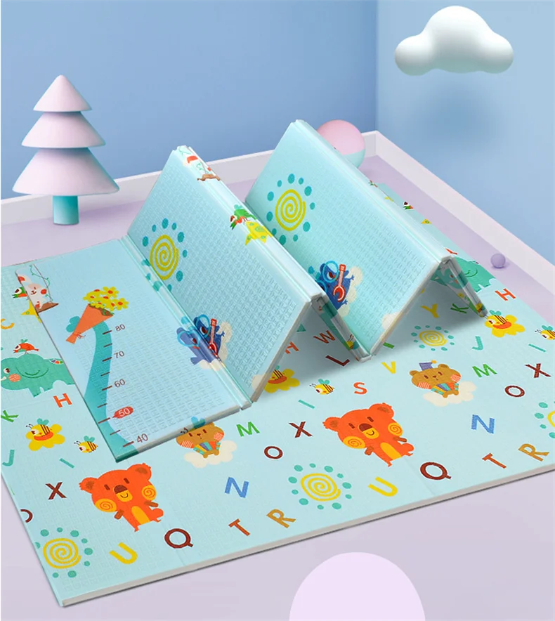 Gaming Key Board Waterproof Play Mat Baby Durable Easy Clean Waterproof XPE Foam with Fabric Covering Edge